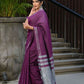 Beatitude Magenta Cotton Handloom Saree