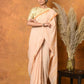 Very Much Indian Handloom Pure Cotton Saree With Sleek Border - Light Peach | Swadesiicart