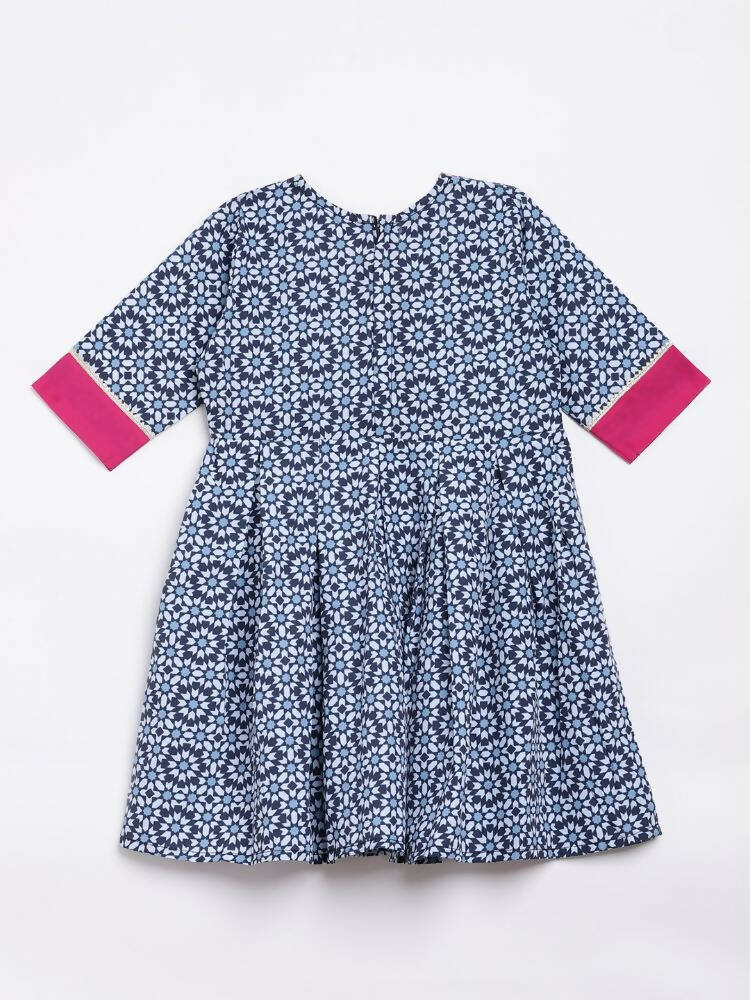 Ahalyaa Multi Crepe Printed Kids Kurta Sharara Set With Dupatta For Girls | Swadesiicart