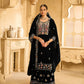 Anaita Black Embroidered Velvet Stitched Plazo Suit