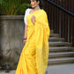 Beatitude Yellow Cotton Ghicha Pallu Saree