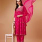Alia Cut Embroidered & Printed Kurta With Pant & Dupatta, Multicolor - Hiral Fashion