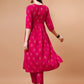 Alia Cut Embroidered & Printed Kurta With Pant & Dupatta, Multicolor - Hiral Fashion