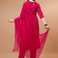 Alia Cut Embroidered & Printed Kurta With Pant & Dupatta, Multicolor - Hiral Fashion