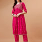 Alia Cut Embroidered & Printed Kurta With Pant & Dupatta, Multicolor - Hiral Fashion