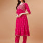 Alia Cut Embroidered & Printed Kurta With Pant & Dupatta, Multicolor - Hiral Fashion