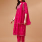 Alia Cut Embroidered & Printed Kurta With Pant & Dupatta, Multicolor - Hiral Fashion