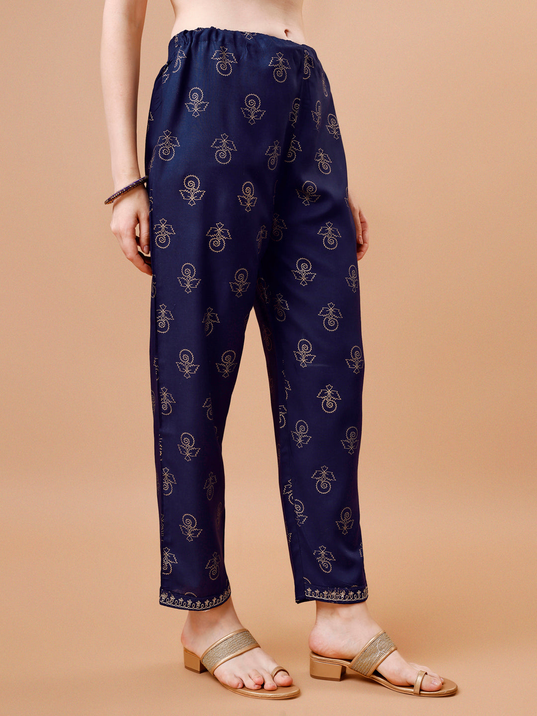 Alia Cut Embroidered & Printed Kurta With Pant & Dupatta, Multicolor - Hiral Fashion