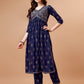 Alia Cut Embroidered & Printed Kurta With Pant & Dupatta, Multicolor - Hiral Fashion