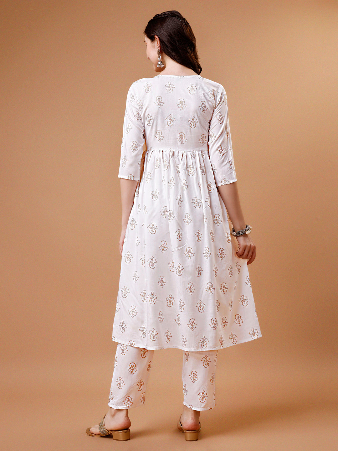 Alia Cut Embroidered & Printed Kurta With Pant & Dupatta, Multicolor - Hiral Fashion