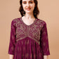 Alia Cut Embroidered & Printed Kurta With Pant & Dupatta, Multicolor - Hiral Fashion