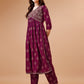 Alia Cut Embroidered & Printed Kurta With Pant & Dupatta, Multicolor - Hiral Fashion