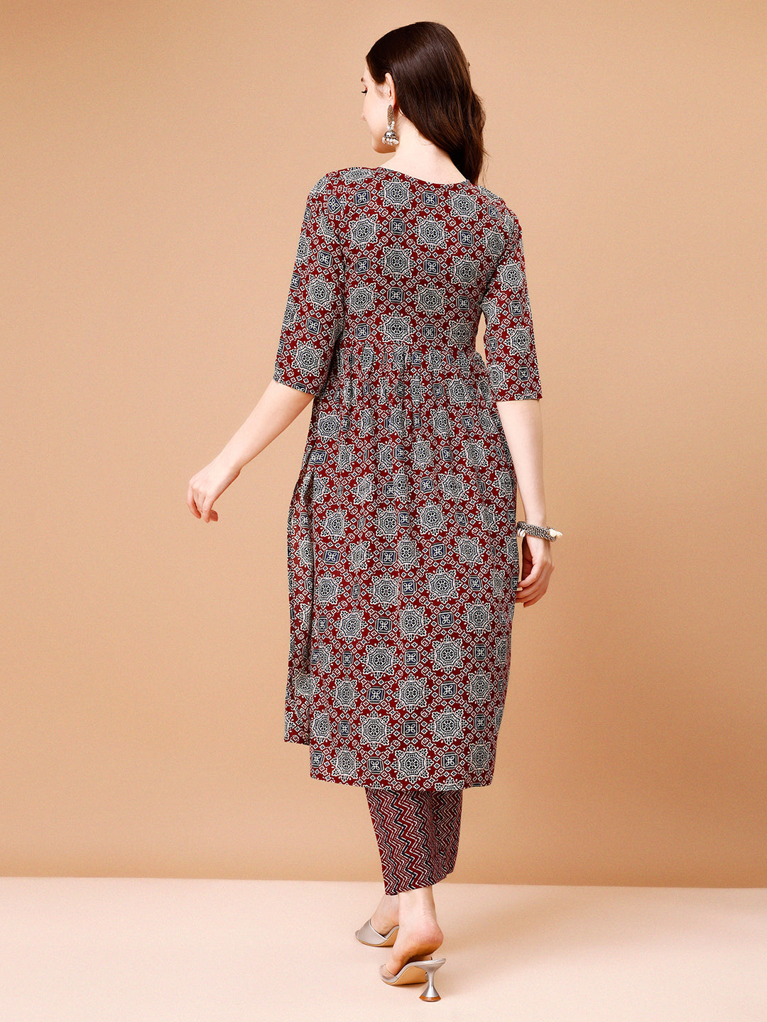 Alia Cut Embroidered & Printed Kurta With Pant & Dupatta, Multicolor - Hiral Fashion