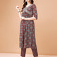 Alia Cut Embroidered & Printed Kurta With Pant & Dupatta, Multicolor - Hiral Fashion
