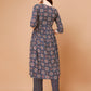 Alia Cut Embroidered & Printed Kurta With Pant & Dupatta, Multicolor - Hiral Fashion