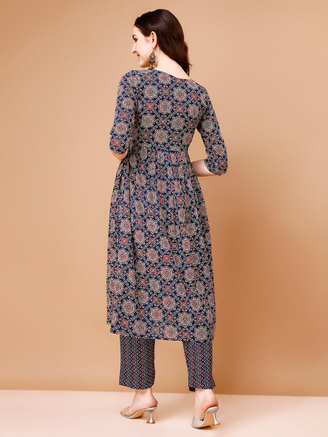Alia Cut Embroidered & Printed Kurta With Pant & Dupatta, Multicolor - Hiral Fashion