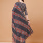 Alia Cut Embroidered & Printed Kurta With Pant & Dupatta, Multicolor - Hiral Fashion