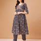 Alia Cut Embroidered & Printed Kurta With Pant & Dupatta, Multicolor - Hiral Fashion