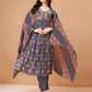Alia Cut Embroidered & Printed Kurta With Pant & Dupatta, Multicolor - Hiral Fashion