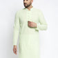 Jompers Men's Dark-Green Embroidered Kurta Only | Swadesiicart