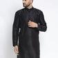 Jompers Men's Black Solid Dupion Silk Kurta Only | Swadesiicart