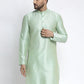 Jompers Men's Green Solid Dupion Silk Kurta Only | Swadesiicart
