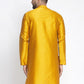 Jompers Men Yellow & White Woven Design Kurta Only | Swadesiicart