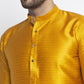 Jompers Men Yellow & White Woven Design Kurta Only | Swadesiicart