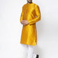 Jompers Men Yellow & White Woven Design Kurta Only | Swadesiicart