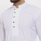 Jompers Men White Embroidered Kurta Only | Swadesiicart