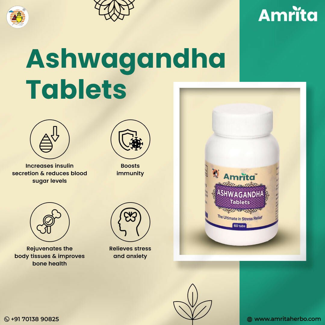 Amrita Ashwagandha Tablets - Swadesiicart