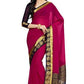 Mimosa Women's Dark Pink Banarasi Chiffon Saree | Swadesiicart