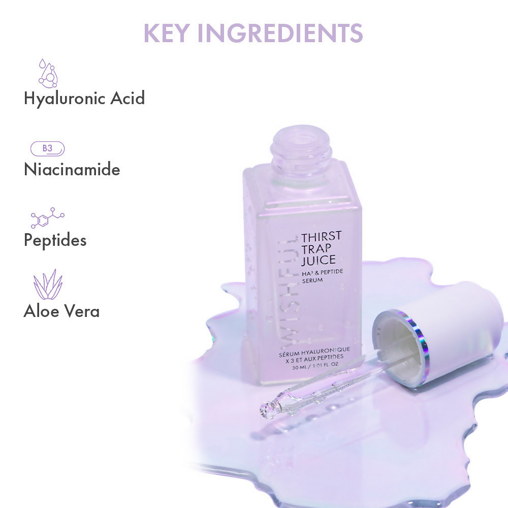 Wishful By Huda Beauty Thirst Trap Juice HA3 & Peptide Serum - Korean Skincare | Swadesiicart