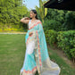 Vamsee Radhika Jaal Sky Organza Silk Saree - Swadesiicart