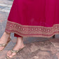 Anarkali Embroidered Kurta With Pant & Dupatta, Pink - Hiral Fashion