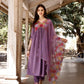 Alia Cut Hand Embroidered & Floral Embroidered Kurta With Pant & Organza Embroidered Dupatta Luxury Premium, Lavender - Hiral Fashion
