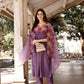 Alia Cut Hand Embroidered & Floral Embroidered Kurta With Pant & Organza Embroidered Dupatta Luxury Premium, Lavender - Hiral Fashion