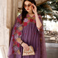 Alia Cut Hand Embroidered & Floral Embroidered Kurta With Pant & Organza Embroidered Dupatta Luxury Premium, Lavender - Hiral Fashion