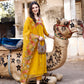 Alia Cut Hand Embroidered & Floral Embroidered Kurta With Pant & Organza Embroidered Dupatta Luxury Premium, Mustard - Hiral Fashion