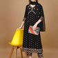 Alia Cut Mirror Embroidered Kurta With Embroidered Pant & Dupatta, Black - Hiral Fashion