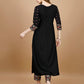 Alia Cut Mirror Embroidered Kurta With Embroidered Pant & Dupatta, Black - Hiral Fashion