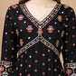 Alia Cut Mirror Embroidered Kurta With Embroidered Pant & Dupatta, Black - Hiral Fashion