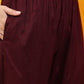 Alia Cut Embroidered Silk Blend Kurta With Pant & Dupatta, Wine - Hiral Fashion