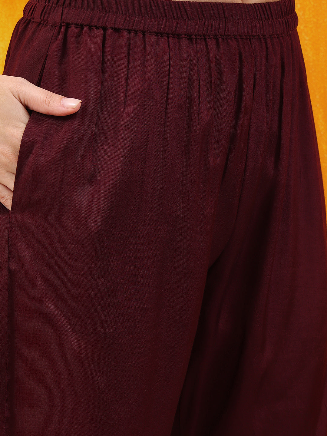 Alia Cut Embroidered Silk Blend Kurta With Pant & Dupatta, Wine - Hiral Fashion