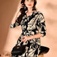 Botanical Printed Co Ords Set, Black - Hiral Fashion