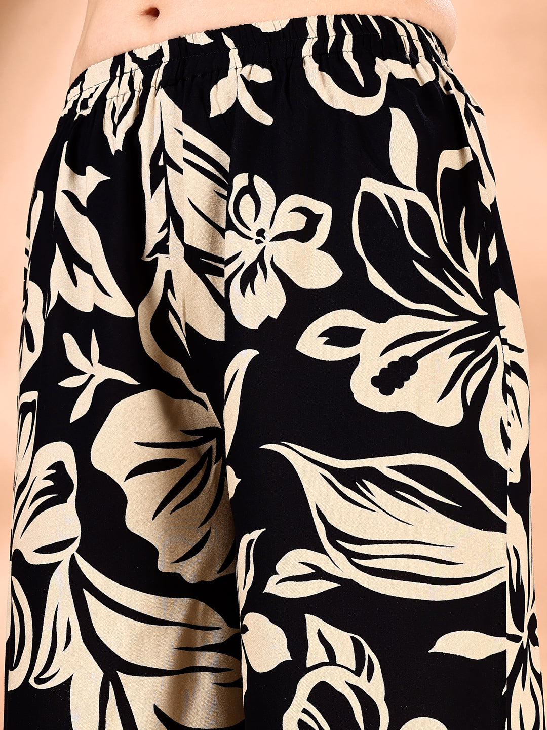 Botanical Printed Co Ords Set, Black - Hiral Fashion