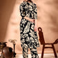 Botanical Printed Co Ords Set, Black - Hiral Fashion