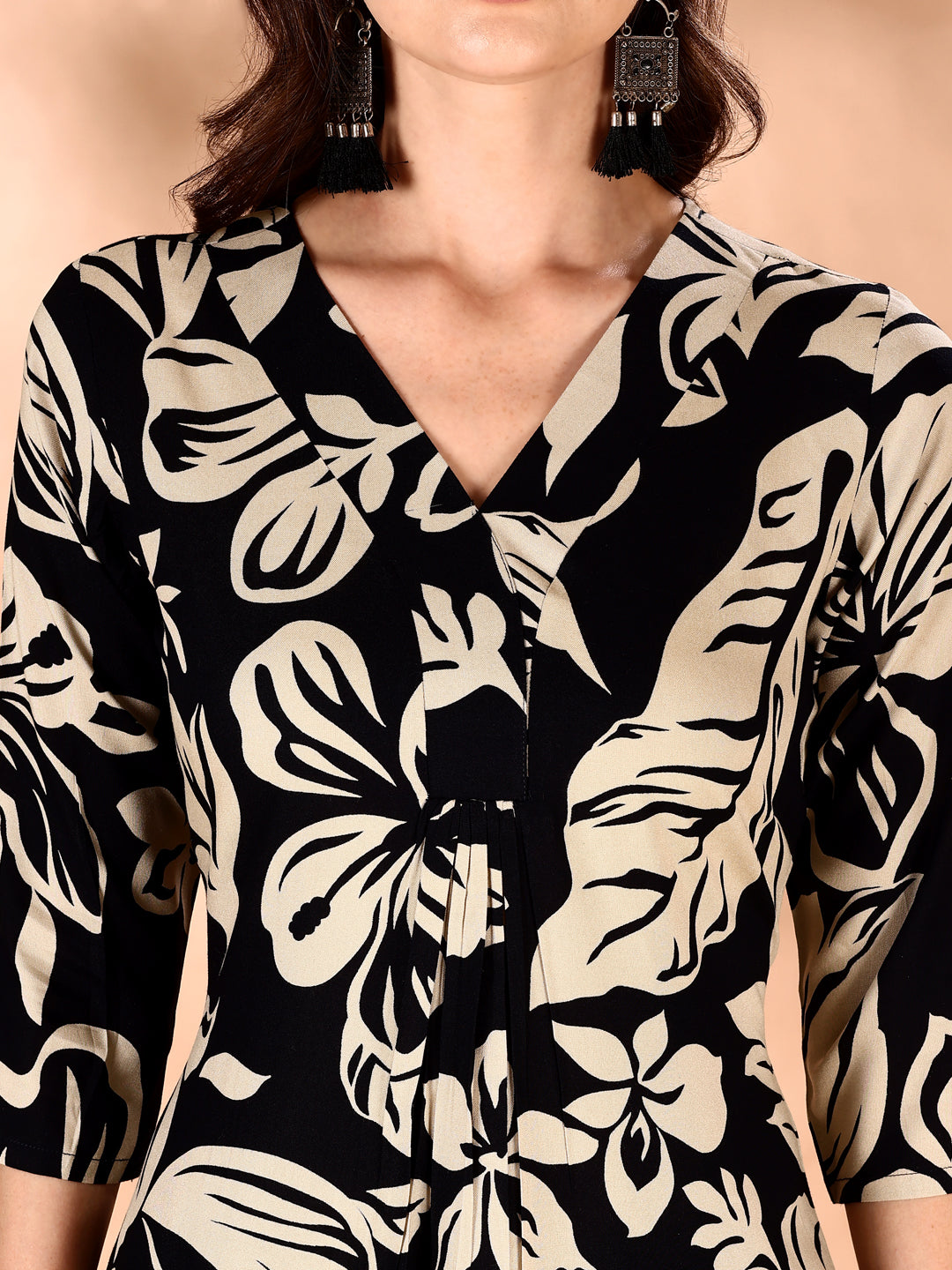 Botanical Printed Co Ords Set, Black - Hiral Fashion