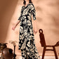 Botanical Printed Co Ords Set, Black - Hiral Fashion