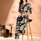 Botanical Printed Co Ords Set, Black - Hiral Fashion
